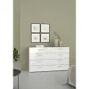 Sideboard Pedara | Weiß, hochglanz, Eiche sägerau (Nachbildung)