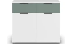 Sideboard Skyla | Weiß, Salbeigrün, Weiß, Salbeigrün