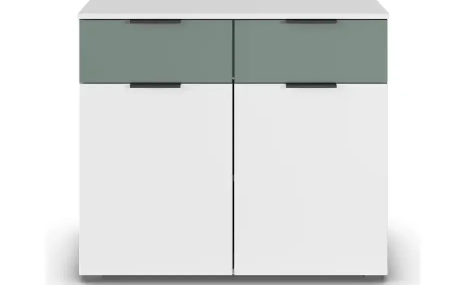 Sideboard Skyla | Weiß, Salbeigrün, Weiß, Salbeigrün