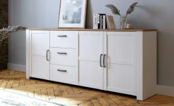 Sideboard Toneo | Eiche (Nachbildung), Weiß | Höffner