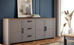 Sideboard Toneo | Eiche (Nachbildung), Grau | Höffner