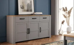 Sideboard Toneo | Eiche (Nachbildung), Grau | Höffner