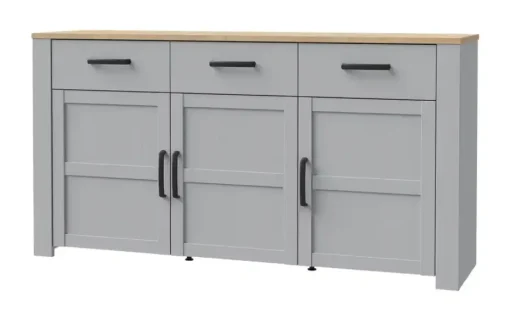 Sideboard Toneo | Eiche (Nachbildung), Grau | Höffner