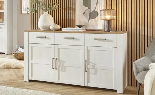 Sideboard Toneo | Eiche (Nachbildung), Weiß | Höffner