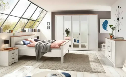 Sideboard Varese | Weiß, Asteiche (Nachbildung)