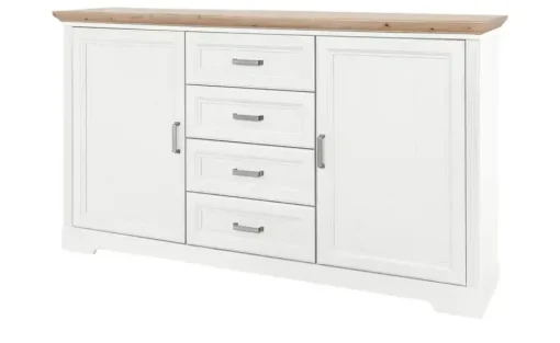 Sideboard Varese | Weiß, Asteiche (Nachbildung)