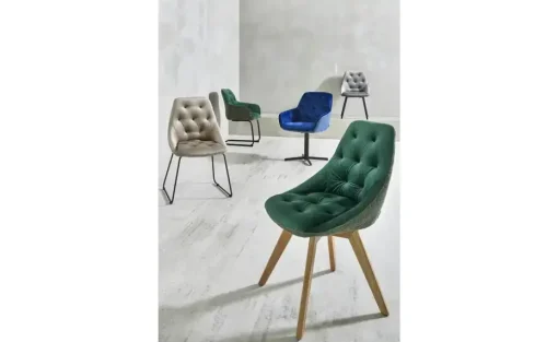 Sitzschale Baldwin | Stuhl-Sitz (mit Knöpfen), Blau