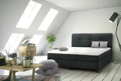 SKAGEN BEDS Boxspringbett Vegg Towel | Anthrazit, 140 cm