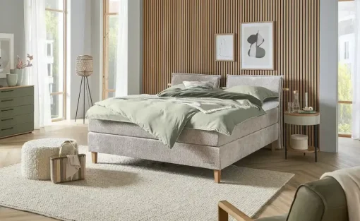 SKAGEN STUDIO Boxspringbett Voodie | Beige, 180 cm