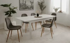 smart Ausziehbarer Esstisch in verschiedenen Größen Ben | 140x80 cm, Weiß
