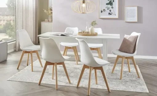 smart Ausziehbarer Esstisch in verschiedenen Größen Ben | 120x70 cm, Weiß