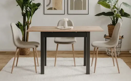 smart Ausziehbarer Esstisch in verschiedenen Größen Ben | 90x60 cm, Asteiche (Nachbildung)