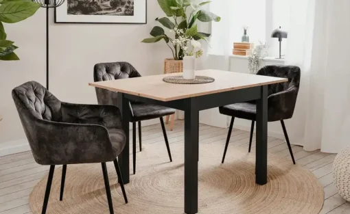 smart Ausziehbarer Esstisch in verschiedenen Größen Ben | 80x80 cm, Asteiche (Nachbildung)