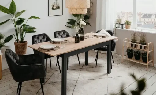 smart Ausziehbarer Esstisch in verschiedenen Größen Ben | 140x80 cm, Asteiche (Nachbildung)