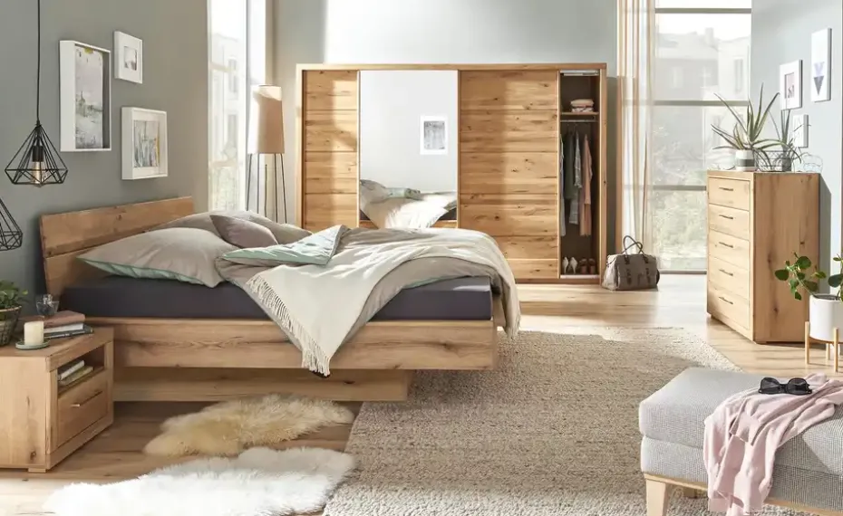 smart Bettgestell Oslo | Kernbuche (Nachbildung), Kernbuche