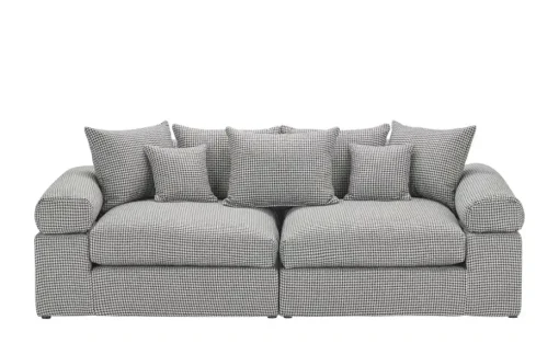 smart Big Sofa Lionore | Schwarz, Weiß, Flachgewebe