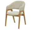 smart Bouclé-Armlehnstuhl aus Eiche Massivholzgestell Erik | Beige