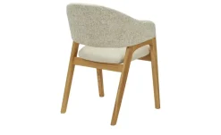 smart Bouclé-Armlehnstuhl aus Eiche Massivholzgestell Erik | Beige
