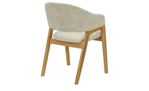 smart Bouclé-Armlehnstuhl aus Eiche Massivholzgestell Erik | Beige