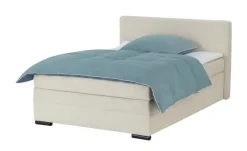 smart Boxbett mit Topper, Cordbezug, Beige Basic | Creme, 140 cm