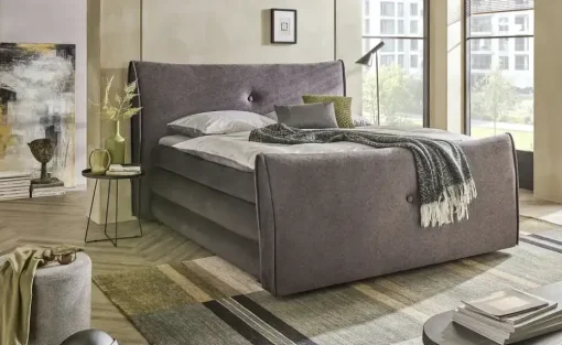 smart Boxspringbett mit Stauraum Luxus | Anthrazit, 180 cm