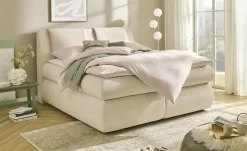 smart Boxspringbett mit Stauraum Premium | Weiß, Creme, 180 cm