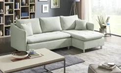 smart Ecksofa ausziehbar Bonamie | Silbergrau, rechts