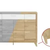 smart Highboard Oslo  | Wildeiche, Wildeiche (Nachbildung), Weiß