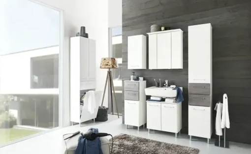 smart Hochschrank Onda | Weiß, Graphit | Möbel Höffner