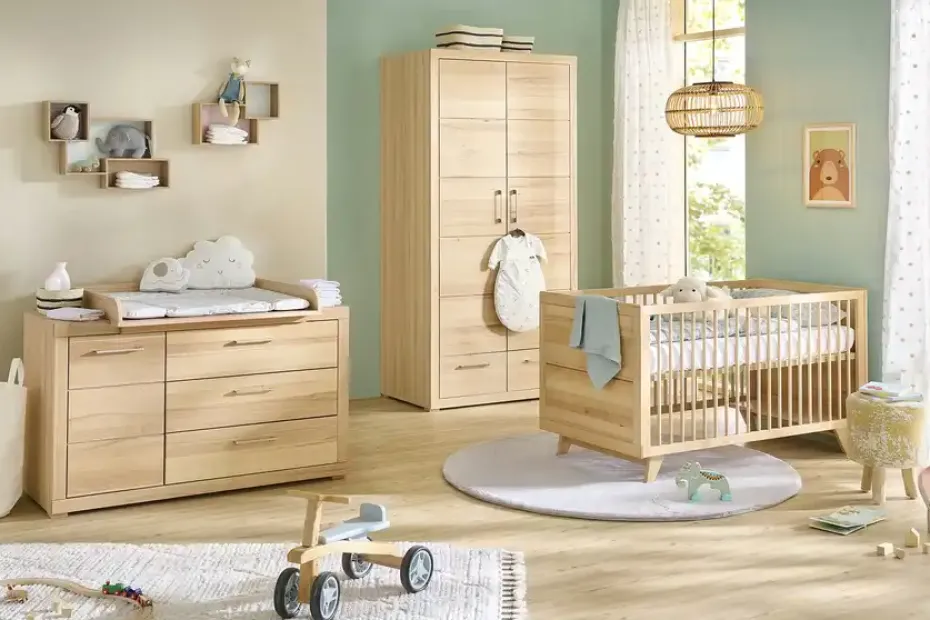 smart Kleiderschrank Oslo | Kernbuche, Kernbuche (Nachbildung), silberfarben