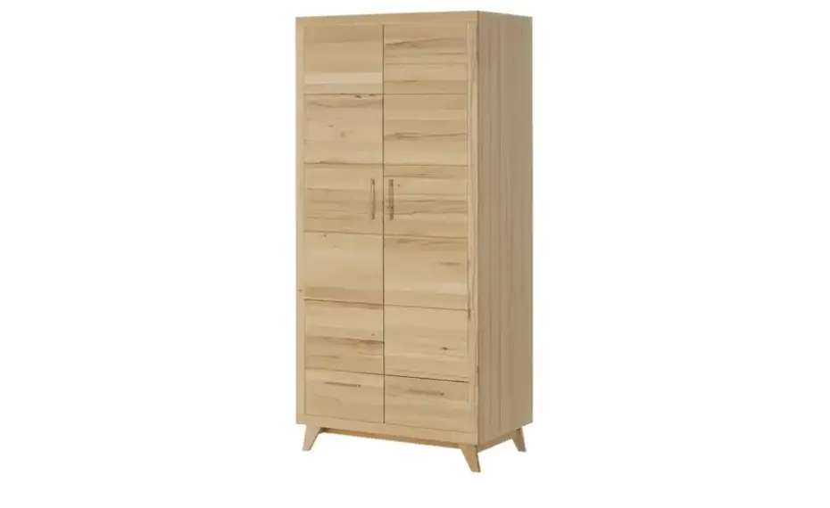 smart Kleiderschrank Oslo | Kernbuche, Kernbuche (Nachbildung), silberfarben