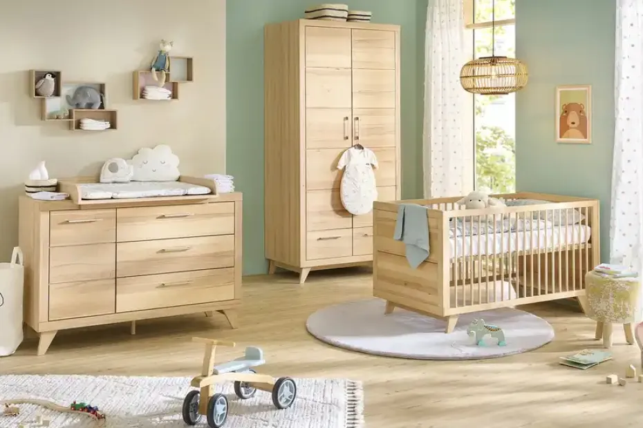 smart Kleiderschrank Oslo | Kernbuche, Kernbuche (Nachbildung), silberfarben