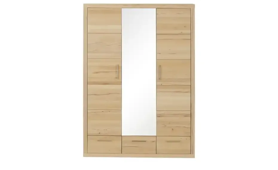 smart Kleiderschrank Oslo | Kernbuche, Kernbuche (Nachbildung), silberfarben