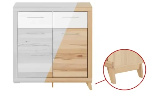 smart Kommode Oslo | Kernbuche, Weiß, Kernbuche (Nachbildung)