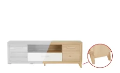 smart Lowboard Oslo | Kernbuche, Kernbuche (Nachbildung), Weiß