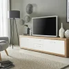 smart Lowboard Oslo | Wildeiche, Wildeiche (Nachbildung), Weiß