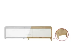 smart Lowboard Oslo | Wildeiche, Wildeiche (Nachbildung), Weiß