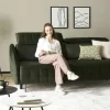 smart Schlafsofa Momoka | Dunkelgrün, Samt | Höffner