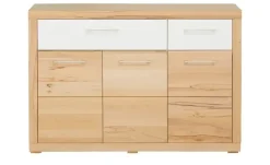 smart Sideboard Oslo | Kernbuche (Nachbildung), Kernbuche, Weiß