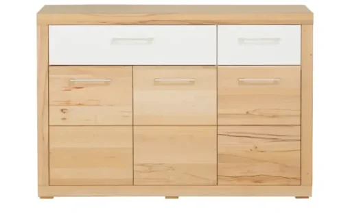 smart Sideboard Oslo | Kernbuche (Nachbildung), Kernbuche, Weiß