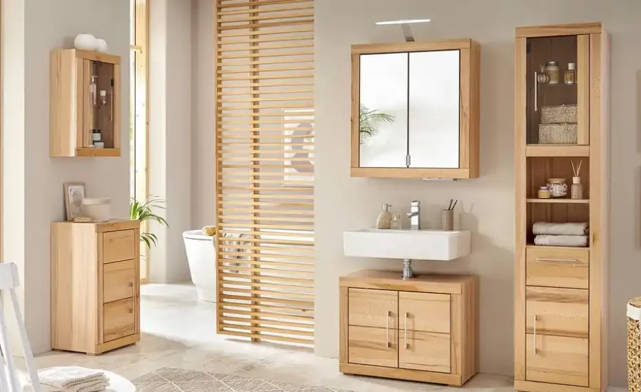 smart Spiegelschrank Oslo | Kernbuche, Kernbuche (Nachbildung)