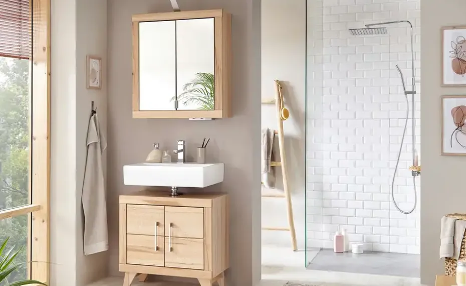 smart Spiegelschrank Oslo | Kernbuche, Kernbuche (Nachbildung)