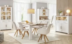 smart Velours-Armlehnstuhl drehbar Bastian | Creme