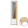 smart Vitrine Oslo | Kernbuche, Kernbuche (Nachbildung), Weiß