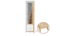 smart Vitrine Oslo | Kernbuche, Kernbuche (Nachbildung), Weiß