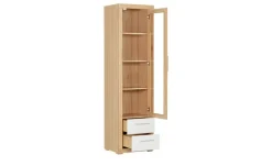smart Vitrine Oslo | Kernbuche, Kernbuche (Nachbildung), Weiß