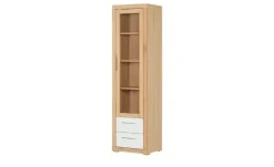 smart Vitrine Oslo | Kernbuche, Kernbuche (Nachbildung), Weiß