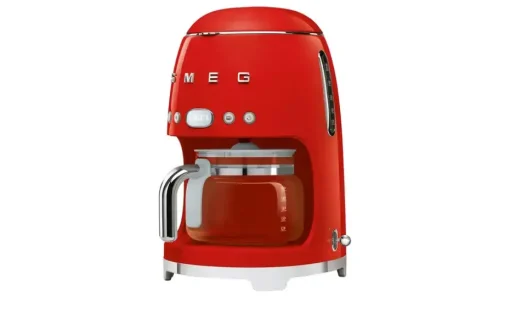 smeg Kaffeeautomat DCF02RDEU | silberfarben, Rot