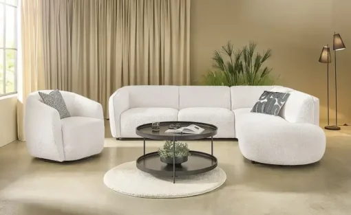 SOHO Ecksofa Loures | rechts, Weiß | Möbel Höffner