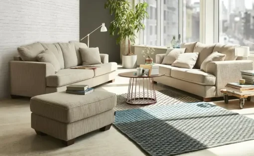 SOHO Hocker gestreift Franka | Sand | Möbel Höffner